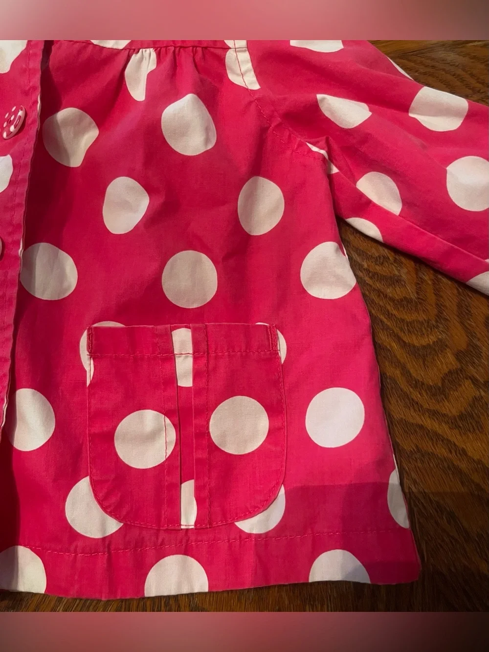 The Children's Place Hot Pink Polka Dot Hooded Jacket- Size 6-9 months